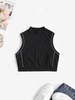 ZAFUL Reflective Trim Crop Tank Top M Black