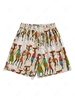 ZAFUL Retro African Women Print Drawstring Beach Shorts Xxl White