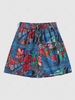 ZAFUL Retro Animal Flowers Print Drawstring Beach Shorts L Blue