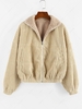 ZAFUL Reversible Corduroy Drop Shoulder Teddy Jacket M Light khaki