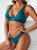 ZAFUL Ribbed High Cut Monowire Bikini Swimwear S Blue