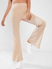 ZAFUL Ribbed High Rise Bell Bottom Pants Xl Light coffee