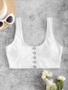 ZAFUL Ribbed Hook and Eye Bikini Top M White