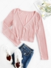 ZAFUL Ribbed Knit Crop Cardigan Xl Pig pink