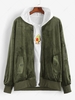 Zip Up Solid Velvet Jacket S Deep green