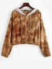 Zip Up Tie Dye Combo Corduroy Jacket M Coffee