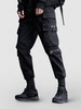 Zipper and Multi-pockets Design Jogger Cargo Pants Xl Black