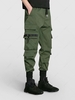 Zipper and Multi-pockets Design Jogger Cargo Pants Xl Deep green
