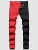 Zipper Fly Two Tone Color Jeans 38 Multi a