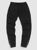 Zipper Hem Solid Color Cargo Pants 36 Black