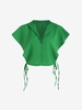 Zipper Hooded Cape Casual Top S Green