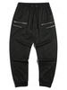 Zipper Stitching Detail Tapered Sports Pants Xl Black