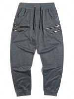 Zipper Stitching Detail Tapered Sports Pants Xl Dark gray