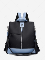 Zippered Colorblock Backpack
