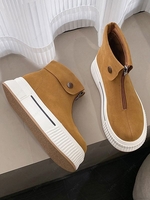 Zippered Cuff Platform Ankle Boots
