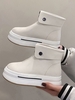 Zippered Cuff Platform Ankle Boots