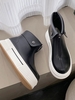 Zippered Cuff Platform Ankle Boots
