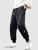 Zippered Flap Detail Jogger Beam Feet Pants L Black