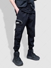 Zippered Letter Jogger Cargo Pants S Black
