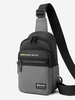 Zippered Patched Sling Bag