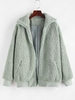 Zippered Pocket Borg Teddy Jacket S Green