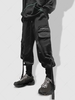 Zippered Pockets Techwear Jogger Cargo Pants L Black
