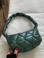 Zippered Quilted Padded Puffer Shoulder Bag