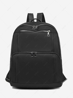 Zippered Solid Oxford Cloth Backpack