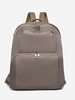Zippered Solid Oxford Cloth Backpack