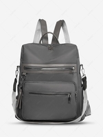 Zippered Tasseled Nylon Backpack