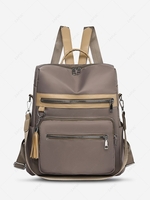 Zippered Tasseled Nylon Backpack