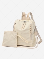 Zippers Large Capacity Backpack with Coin Purse