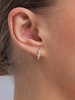 Zircon Embellish Circle Shape Mini Hoop Earrings
