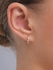 Zircon Embellish Wrinkle Design Mini Hoop Earrings