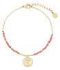 Armband bedel & red jade Goudkleurig
