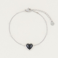 Armband black onyx hartje