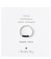 Beauty Black Onyx Silver Plated Ring S/M