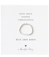 Beauty Blue Lace Agate Silver Ring S/M