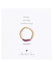 Beauty Garnet Gold Plated Ring S/M