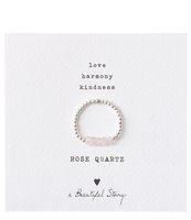 Beauty Rose Quartz Silver Plated Ring S/M