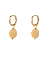Citrine Stone Small Hoops X My Jewellery