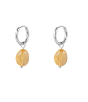 Citrine Stone Small Hoops X My Jewellery