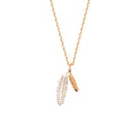 Double Feather Ditsy Necklace