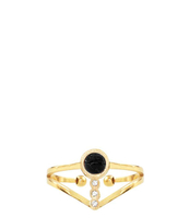 Double Ring Dots & Stone Black
