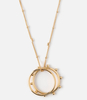 Double Ring Metal Beaded Necklace