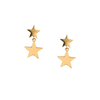 Double Star Drop Stud Earrings