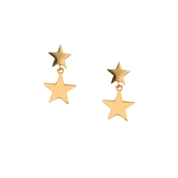Double Star Drop Stud Earrings