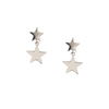 Double Star Drop Stud Earrings