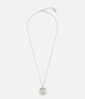 Engraved Coin Pendant Necklace