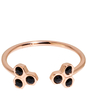 Essentiele Black Crystal Hexagons Open Ring